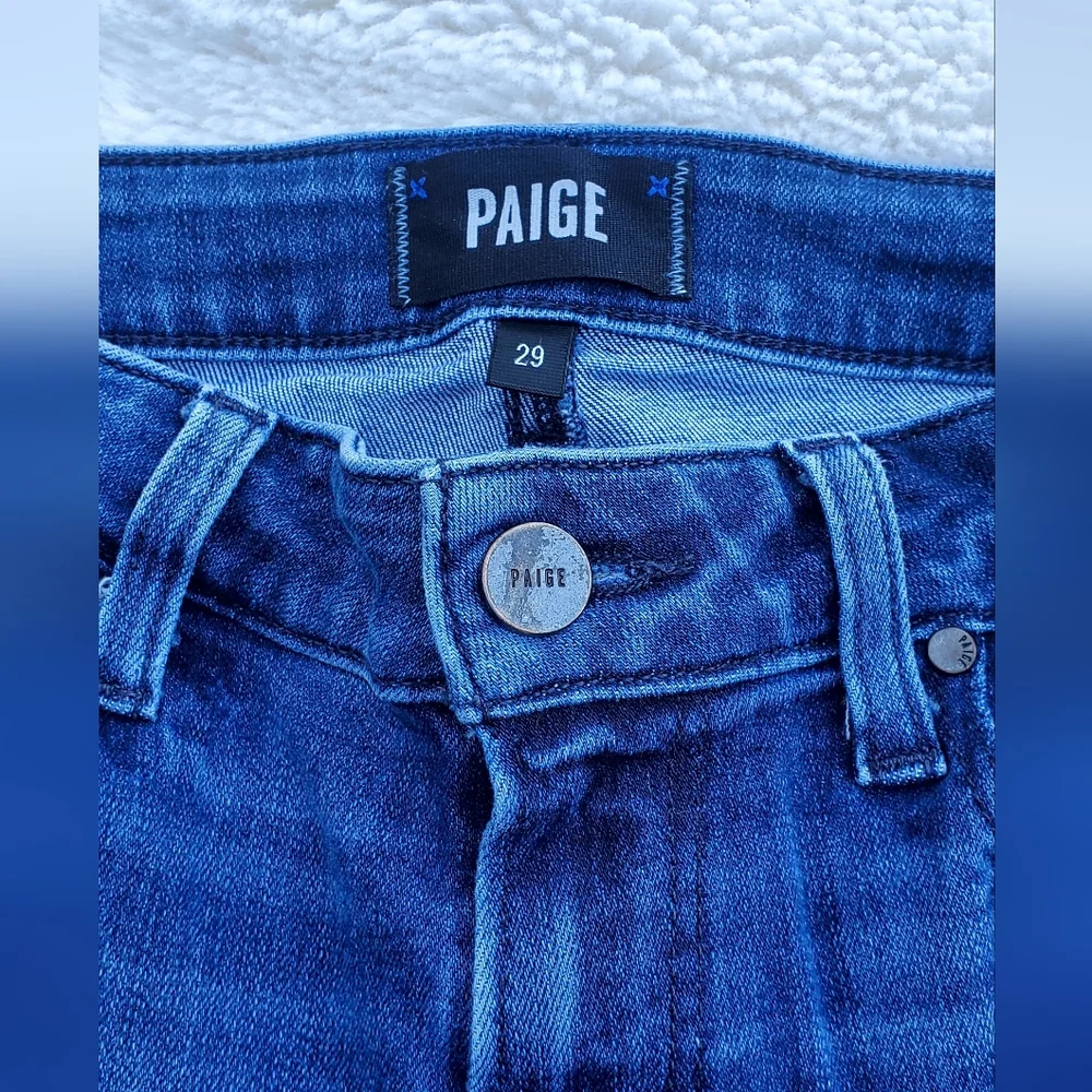 Paige Stylish Blue Cropped Jeans Size 29 - Picture 7 of 9